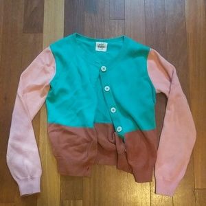 Mini Boden 5-6 color block cardigan